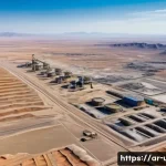 Home 20 우즈베키스탄의 자원과 산업 - A detailed aerial view of the Kyzyl Kum desert in Uzbekistan showcasing vast mineral-rich landscapes...